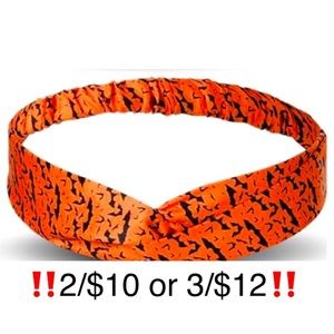 Orange and Black Halloween Bat Headband